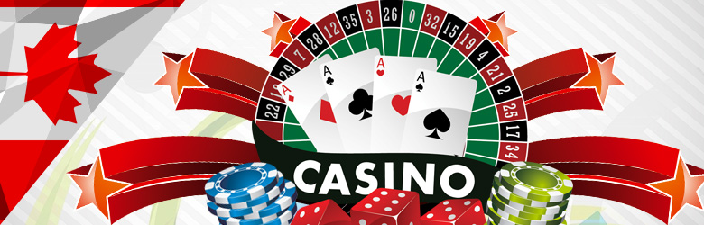 Canada casino, card roulette wheel and chips
